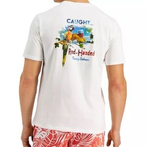 Tommy Bahama "Caught Red Handed" Macaw Enjoying A Glass On The Beach SZ XXL